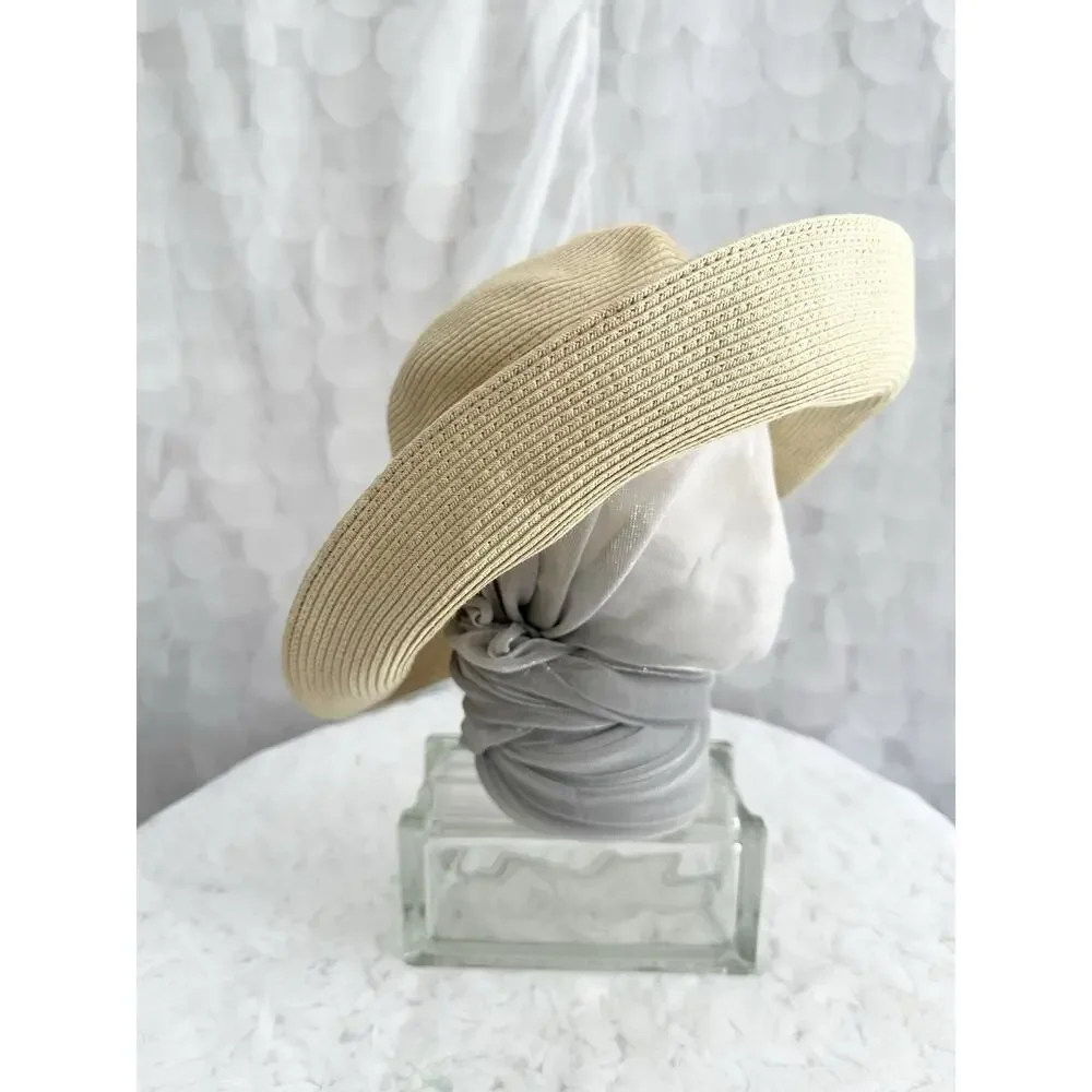 COLUMBIA Womens Woven Sun Hat Tan Wide Brim Sun Goddess Style Outdoor One Size